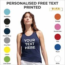 Image of Personalised Custom Printed SOL'S Ladies Justin Vest Sports Yoga Casual Tank Top