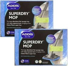 Image of 2 x Addis Superdry Anti Bacterial Cleaning Sponge Mop Refill Replacement Head