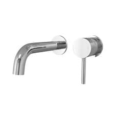 Image of Remy Wall Mounted Curved Spout Basin Mono Mixer Tap & Waste Chrome