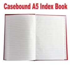 Image of A5 A-Z INDEXED HARD BACK MANUSCRIPT BOOK (RED) - Choice quantity FREE DELIVERY
