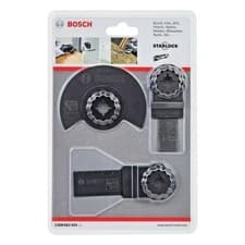 Image of Bosch 2608662343 3 Piece Starlock Multi Tool Plunge Blade Set Wood Metal GOP