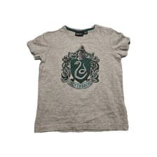 Image of Harry Potter Slytherin T-Shirt Kids Age 5–6 Grey Hogwarts House Top