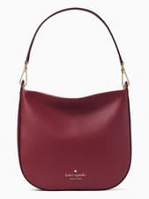 Image of Kate Spade Lexy Shoulder Bag Dark Purple Leather Large Hobo K4659 NWT $399 MSRP
