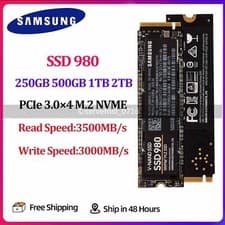 Image of Samsung SSD 980 250GB 500GB 1TB 2TB NVMe PCIe M.2 2280 MLC Solid State Drive Lot