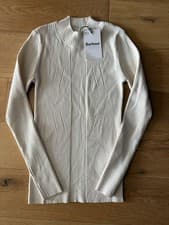 Image of Barbour Francis Knitted Jumper Womens UK 10 Cream Wool Blend BNWT