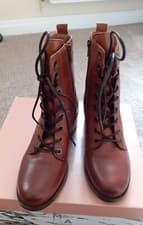 Image of Womens Moda In Pelle Bezzie Tan Leather Ankle Boots size 4