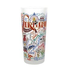 Image of Catstudio VIRGINIA 15oz Frosted Tumbler Glass 2004 Alexandria Williambsburg