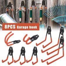 Image of 8 Pack Garage Hooks Heavy Duty Wall Mount Utility Hooks Hangers Garage Tools Set