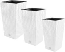 Image of Rattan Design Elegant Tall Large Plant Pot Flower Indoor Outdoor Garden Planters