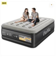 Image of OlarHike Inflatable Air Mattress with Built-in Pump – Double, Black 190x140x50cm
