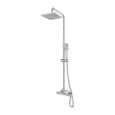 Image of Gainsborough Square Thermostatic Bar Mixer Shower - Dual Outlet, Rainfall Head