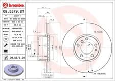 Image of 2x Brake disc internally vented 09.5579.21 BREMBO for BMW ALPINA