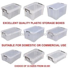 Image of NEW Allstore Commercial Quality Clear Plastic Storage Box Boxes & Lids 33 Sizes