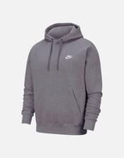 Image of NIKE Mens Grey & White Sportswear Club Fleece Hoodie Size XXL BNWOT C1079
