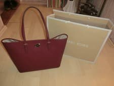 Image of MICHAEL KORS bag Jet Set Travel Merlot LG CARRYALL TOTE, leather, NEW