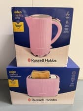 Image of Russell Hobbs Eden Raspberry Kettle & 2 Slice Toaster Set Combo New Low Price