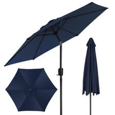 Image of 2m Large Parasol Umbrella Garden Patio Table Sun Shade Canopy with Crank Tilt