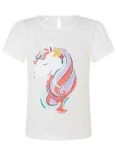Image of Accessorize Girls Unicorn T-Shirt - Multi uk 7-8 Years old White