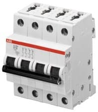 Image of Abb - S204M-C6 - Circuit Breaker, Thermal Mag, 4 Pole,6a