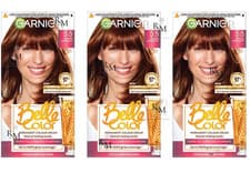 Image of 3 x GARNIER BELLE 5.5 NATURAL MAHOGANY Permanent hair Dye Colour 100% Grey cover