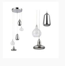 Image of Ceiling Pendant Light Glass And Chrome