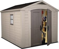 Image of Keter Factor Beige Garden Shed 8 x 11 ft Double Door Apex Roof DURABLE