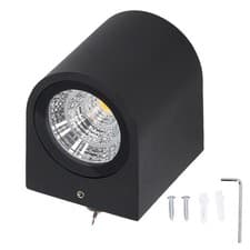 Image of 5W Warm White LED Wall Light Cylindrical Aluminum