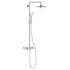 Image of Grohe Thermostatic Mixer Shower 3 Spray Pattern SmartControl Dual Head Chrome