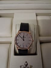 Image of Gents Dreyfuss and Co 1980 Brown Leather Strap Watch rose gold plated