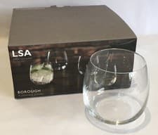 Image of LSA BOROUGH Stemless Glasses Clear Dishwasher Safe 370ml Set of 4 New Boxed