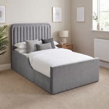 Image of Luxury Kids Bed Teddy Fabric Channel Tufted Single Bed Frame - UK Handcrafted