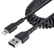 Image of StarTech 50cm (20in) USB to Lightning Cable, MFi Certified Coiled iPhone Charger