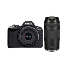 Image of Canon EOS R50 APS-C 18-45mm & 75-300mm Lenses - Black