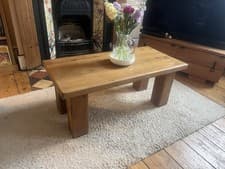 Image of Solid Oak Coffee Table Chunky Legs made to order
