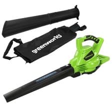 Image of Greenworks GD40BV Cordless Leaf Blow Vac with Brushless Motor, 280km/h,