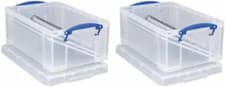 Image of Storage Box Really Useful Storage Box 9 Litre Clear Colour Pack of 2