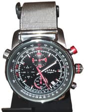 Image of Rotary GS03641/04 Men’s Chronograph Date Black Dial Silver Mesh Bracelet Watch