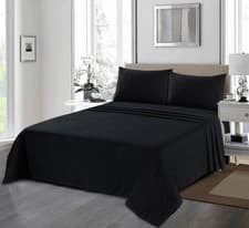 Image of Thermal Flannelette 100% Brushed Cotton Fitted Sheet Set Or Flat Bed Sheets
