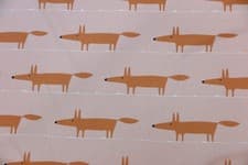 Image of HARLEQUIN SCION CURTAIN FABRIC DESIGN "Midi Mr Fox" 3 METRES MILKSHAKE/ROSE