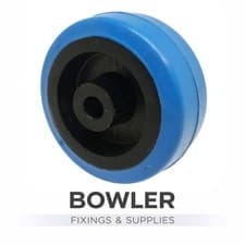 Image of Castor Wheel 75mm | Rubber Tyre / Nylon Centre, 90kg, 12mm Plain Bore