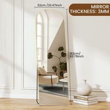 Image of Full Length Mirror 162x52cm with Metal Frame HD Dressing Wall Mounted