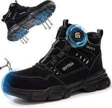 Image of Mens Steal Toe Cap Black Work Safety Boot Lightweight Footwear Size UK 7 to 12