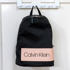 Image of Calvin Klein Women's Block Out Backpack / Rucksack in Black & Pink BNWT