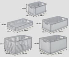 Image of Heavy Duty Plastic Stacking Industrial Euro Storage Containers Boxes Crates