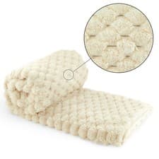 Image of Throw Blanket for Sofas Couch Bed Runner Chunky Knit Design Soft Cotton Lush