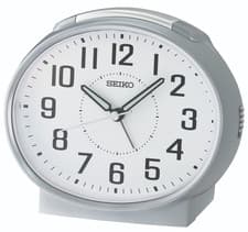 Image of Seiko Quartz Bedside Bell Alarm Clock, Light, Snooze & Clear Face QHK059S