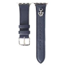 Image of COACH Apple Watch Band Leather Strap Butterfly Wdith:0.66in 38/40mm New Black