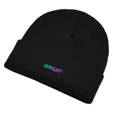 Image of Oakley FOS900707-02E-U B1B Gradient Patch Beanie Blackout One Size Adult Casual