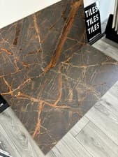 Image of 60x120cm Black & Brown Resin Effect Matt Designer Porcelain Tiles