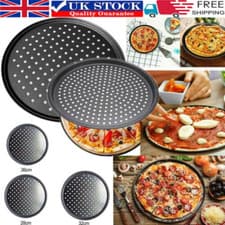 Image of Pizza Tray Non-Stick 9-12'' Round Pizza Pan with Holes Baking Oven Tray